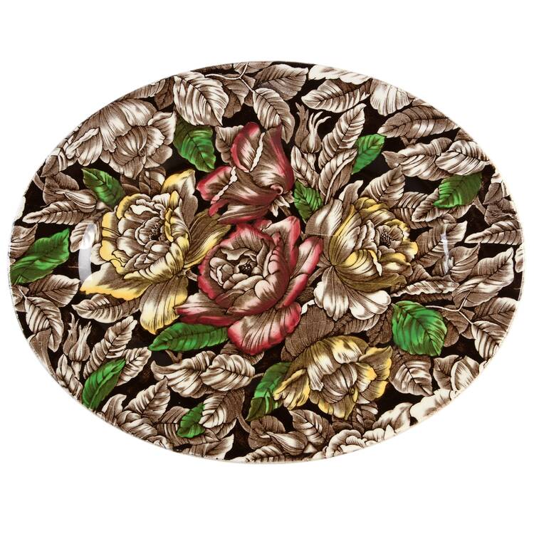 Bermuda Brown Multicolor 11" Oval Serving Platter
