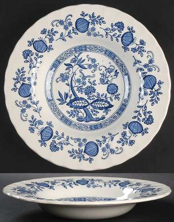 Blue Onion Large Rim Soup Bowl