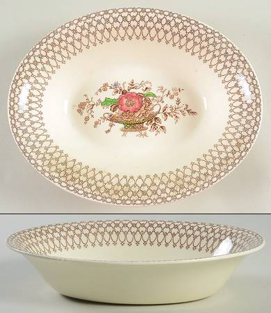 Bonnie Dundee (Brown) 10" Oval Vegetable Bowl