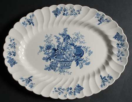 Bountiful Blue 16" Oval Serving Platter