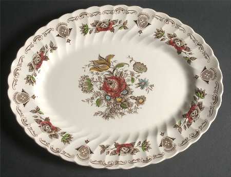 Bouquet (No Trim) 14" Oval Serving Platter