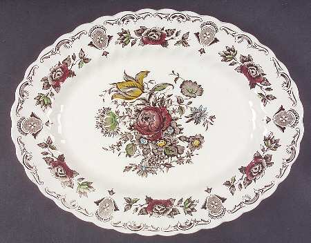 Bouquet (No Trim) 12" Oval Serving Platter