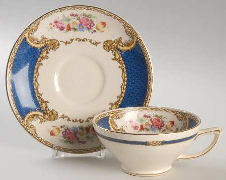 The Bouquet Blue Footed Cup & Saucer Set