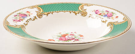 The Bouquet Green Rim Soup Bowl