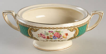 The Bouquet Green Sugar Bowl No Lid