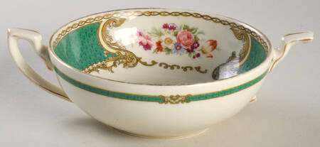 The Bouquet Green Flat Cream Soup Bowl