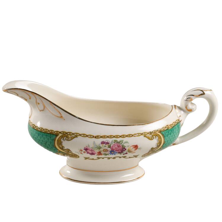 The Bouquet Green Gravy Boat