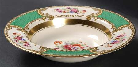 The Bouquet Green Rim Soup Bowl