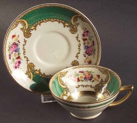 The Bouquet Green Footed Cup & Saucer Set