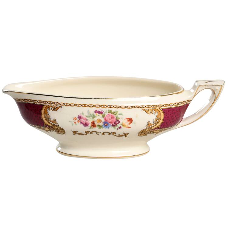 The Bouquet Maroon Gravy Boat