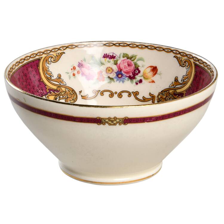 The Bouquet Maroon Cranberry Bowl by Myott Staffordshire