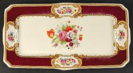 The Bouquet Maroon Large Sandwich Tray