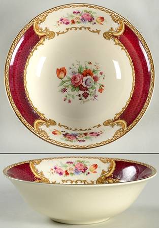 The Bouquet Maroon Coupe Cereal Bowl