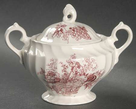 Bountiful Red Sugar Bowl & Lid