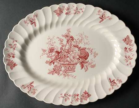 Bountiful Red 16" Oval Serving Platter