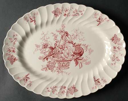 Bountiful Red 14" Oval Serving Platter