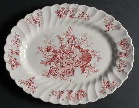 Bountiful Red 12" Oval Serving Platter