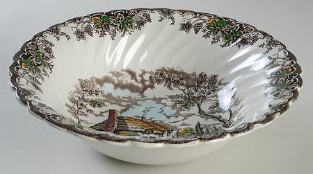 The Brook Brown Multicolor 9" Round Vegetable Bowl