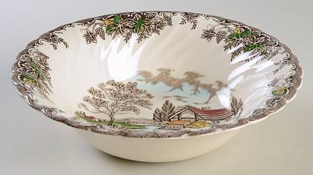 The Brook Brown Multicolor 8" Round Vegetable Bowl