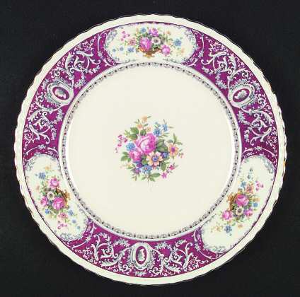Canterbury Red Border (Floral Center) by Myott Staffordshire