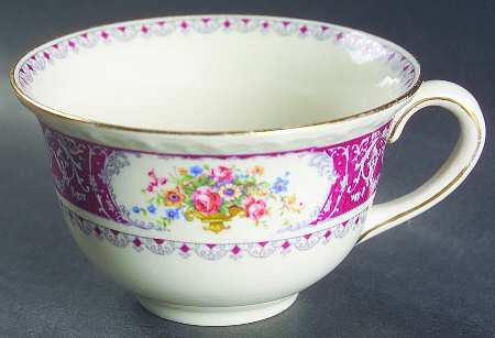 Canterbury Red Border (Floral Center) Flat Cup