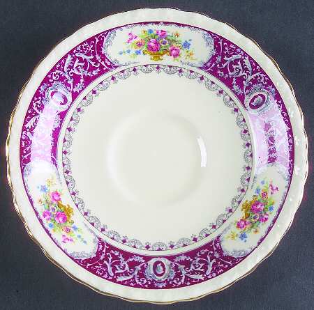 Canterbury Red Border (Floral Center) Saucer