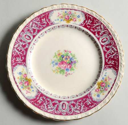 Canterbury Red Border (Floral Center) Bread & Butter Plate