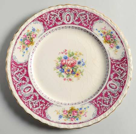 Canterbury Red Border (Floral Center) Salad Plate