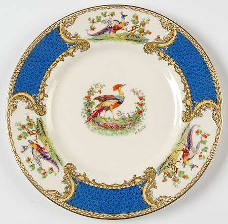 Chelsea Bird Blue Salad Plate
