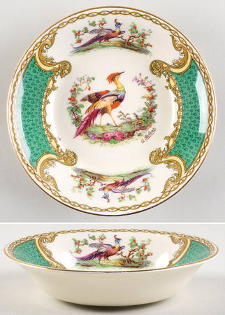 Chelsea Bird Green (Enamel) Fruit/Dessert (Sauce) Bowl