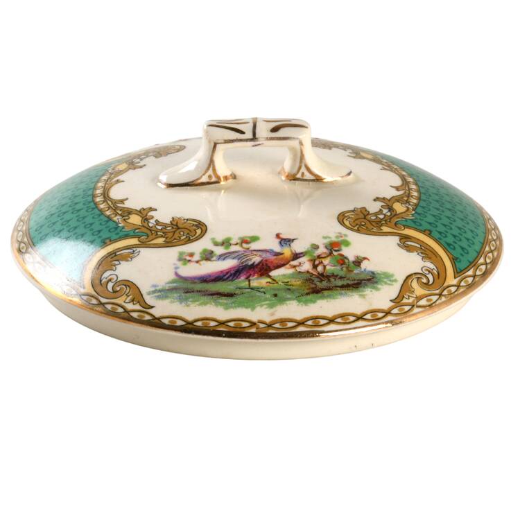 Chelsea Bird Green (Enamel) Lid for Sugar Bowl