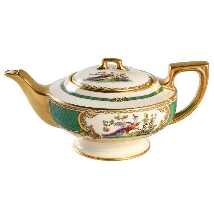 Chelsea Bird Green (Enamel) Mini Teapot & Lid by Myott Staffordshire