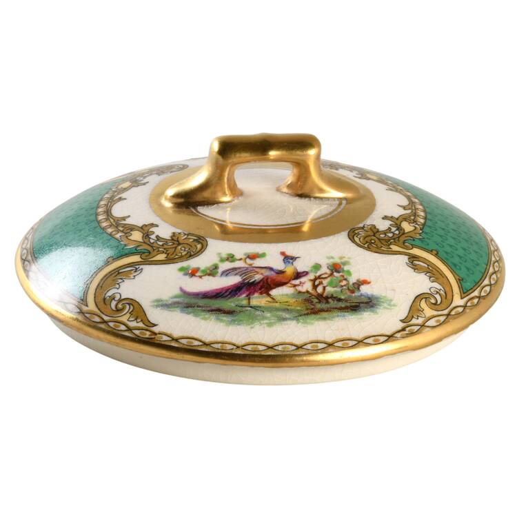 Chelsea Bird Green (Enamel) Lid for Sugar Bowl