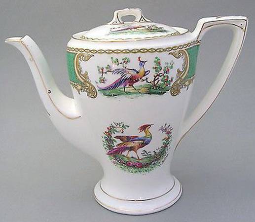 Chelsea Bird Green (Enamel) Coffee Pot & Lid