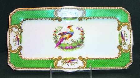 Chelsea Bird Green (Enamel) Large Sandwich Tray