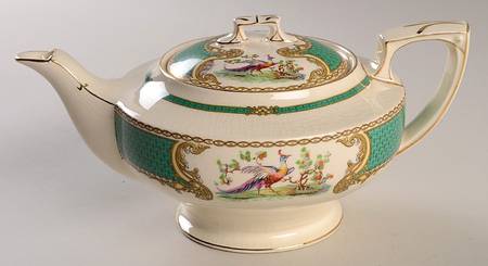 Chelsea Bird Green (Enamel) Teapot & Lid
