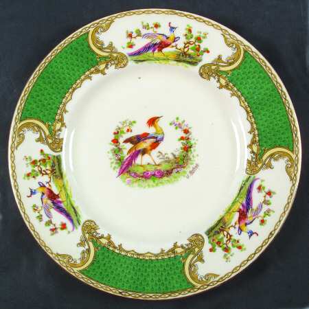 Chelsea Bird Green (Enamel) Salad Plate