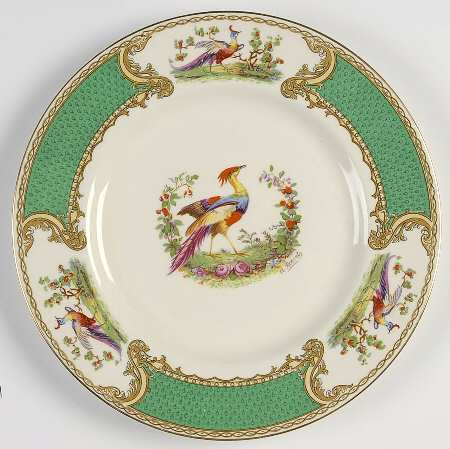 Chelsea Bird Green (Enamel) Luncheon Plate