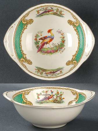 Chelsea Bird Green (Enamel) Lugged Cereal Bowl