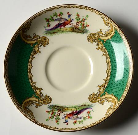 Chelsea Bird Green (Enamel) Saucer for Footed Cup