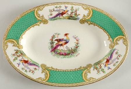 Chelsea Bird Green (Enamel) Relish/Gravy Underplate