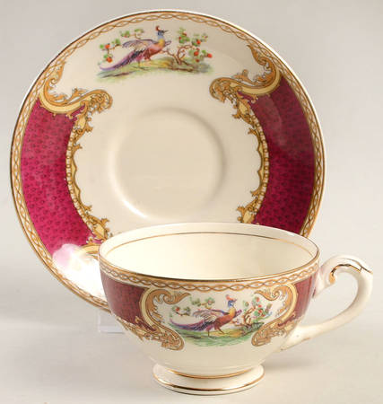 Chelsea Bird Red Footed Cup & Saucer Set