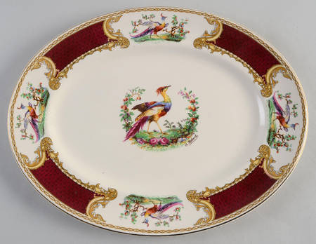 Chelsea Bird Red 11" Oval Serving Platter