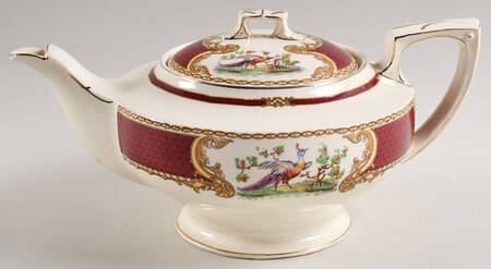 Chelsea Bird Red Teapot & Lid