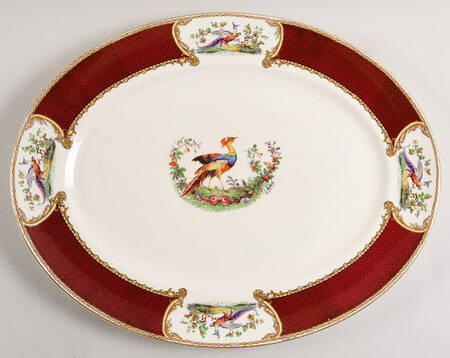 Chelsea Bird Red 18" Oval Serving Platter