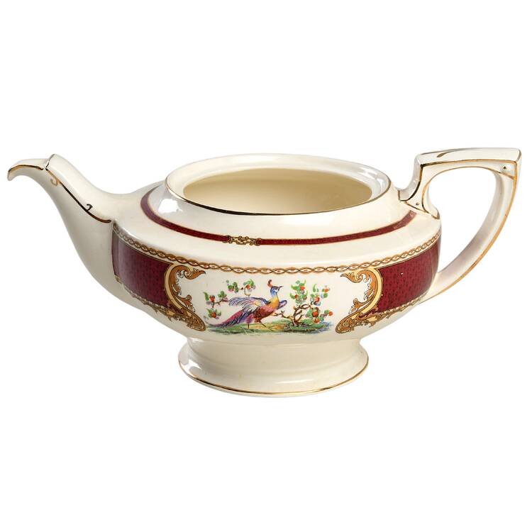 Chelsea Bird Red Teapot No Lid