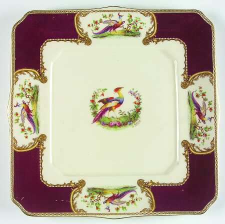 Chelsea Bird Red Square Cake Plate