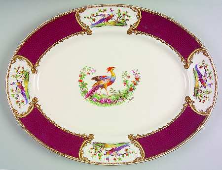 Chelsea Bird Red 16" Oval Serving Platter