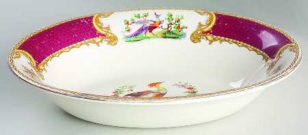Chelsea Bird Red 9" Oval Vegetable Bowl