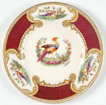 Chelsea Bird Red Bread & Butter Plate